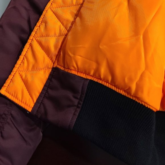 THE KOOPLES MAROON BOMBER JACKET WITH ORANGE LINING - Picture 14 of 15